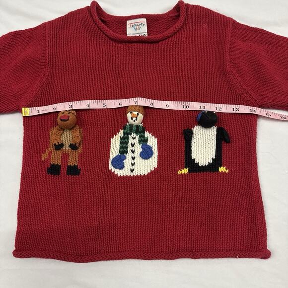 Vintage Talbots Kids Hand-Knit 4T Sweater Roll Neck Snowman Christmas Embroidery - Picture 5 of 7